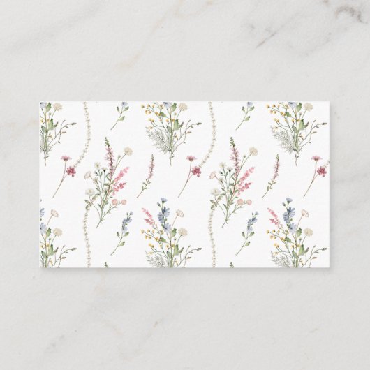 真珠とプロセッコブライダルディスプレイシャワー エンクロージャーカード (裏面)