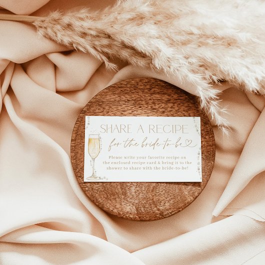 真珠とプロセッコブライダルレシピリクエストカード エンクロージャーカード