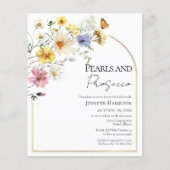 真珠とプロセッコボホブライダルシャワーの招待 (正面)