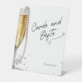 真珠とプロセッコミニマルカモダンード 台座サイン