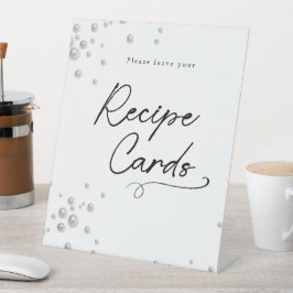 真珠とプロセッコミニマルモダンブライダルシャワー 台座サイン