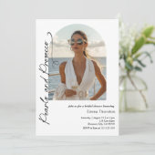 真珠とプロセッコミニマルモダンブライダルシャワーI 招待状 (スタンド正面)