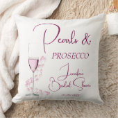 真珠とプロセッコモダンエレガントブライダルシャワー クッション (ブランケット)