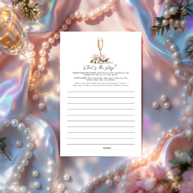 真珠とプロセッコ何の話だ？ブライダルゲーム (Pearls and Prosecco What’s the Story? Bridal Shower Game)