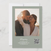 真珠とプロセッコ写真QRコードブライダルシャワー 招待状 (裏面)