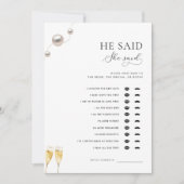 真珠とプロセッコ彼は彼女はシャワーのゲームを言った 招待状 (正面)