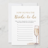 真珠とプロセッコ新婦の年齢ゲーム 招待状 (正面)