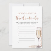 真珠とプロセッコ新婦の年齢ゲーム 招待状 (正面)