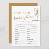 真珠とプロセッコ花嫁のフレーズゲームを終了 招待状 (正面/裏面)