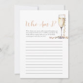 真珠とプロセッコ誰が私のブライダルシャワーゲーム 招待状 (正面)