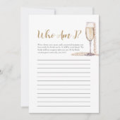 真珠とプロセッコ誰が私のブライダルシャワーゲーム 招待状 (正面)