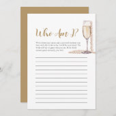 真珠とプロセッコ誰が私のブライダルシャワーゲーム 招待状 (正面/裏面)