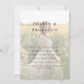 真珠とプロセッコ | シンプルブライダルシャワー写真 招待状 (正面)