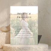 真珠とプロセッコ | シンプルブライダルシャワー写真 招待状