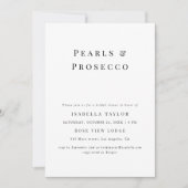 真珠とプロセッコ | シンプルモダンブライダルシャワー 招待状 (正面)