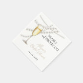 真珠とプロセッコ スタンダードカクテルナプキン (角)