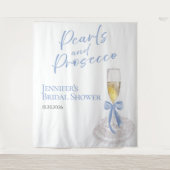 真珠とプロセッコ | ブライダルシャワーの背景 タペストリー (正面)