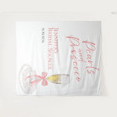 真珠とプロセッコ | ブライダルシャワーの背景 タペストリー (正面(横))