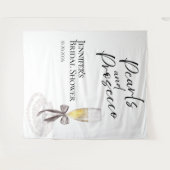 真珠とプロセッコ | ブライダルシャワーの背景 タペストリー (正面(横))