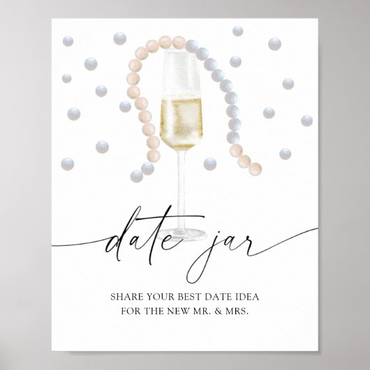 真珠とプロセッコ – 日付の夜のアイディア ポスター (正面)