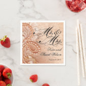 真珠とレースのミスター&ミセス | モモ スタンダードカクテルナプキン (インサイチュ)