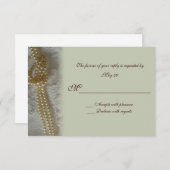 真珠とレースRSVPカード 出欠カード (正面/裏面)