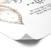 真珠と弓の女の子の赤ちゃんシャワーおむつラッフル ポスター (角)