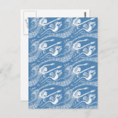 真珠と海馬を持つ人魚 ポストカード (正面/裏面)