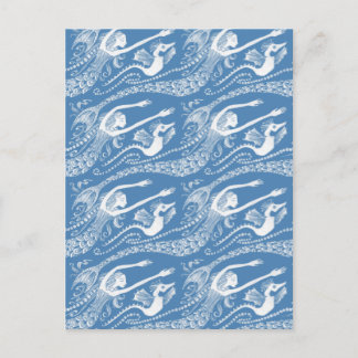 真珠と海馬を持つ人魚 ポストカード