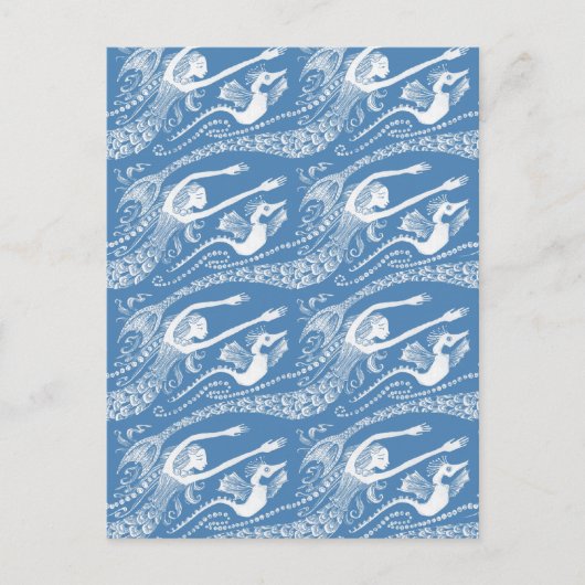 真珠と海馬を持つ人魚 ポストカード (正面)