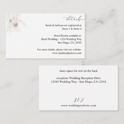 真珠と白のフローラ詳細エンクロージャカード2 エンクロージャーカード (正面/裏面)