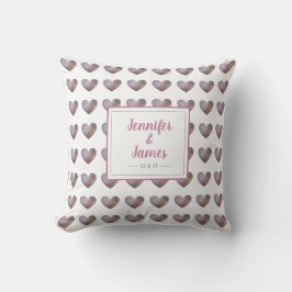 真珠と紫のハート結婚/アニバーサリークッション クッション