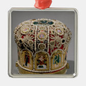 真珠と置かれ、大切な留め釘王冠 メタルオーナメント (正面)