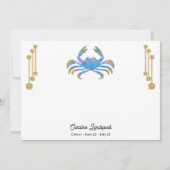 真珠と金ゴールドの宝石癌〔占星術の〕十二宮図標識 ノートカード (正面)