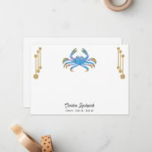 真珠と金ゴールドの宝石癌〔占星術の〕十二宮図標識 ノートカード (正面/裏面インサイチュ)