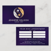 真珠と金ゴールドヒーリングハンド陰陽記号 名刺 (正面/裏面)