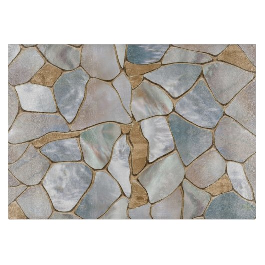 真珠と金ゴールド抽象芸術 カッティングボード (正面)