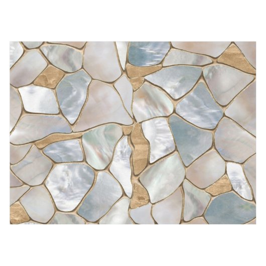 真珠と金ゴールド抽象芸術 テーブルクロス (正面(横))