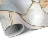 真珠と金ゴールド抽象芸術 ラッピングペーパー (ロールコーナー)