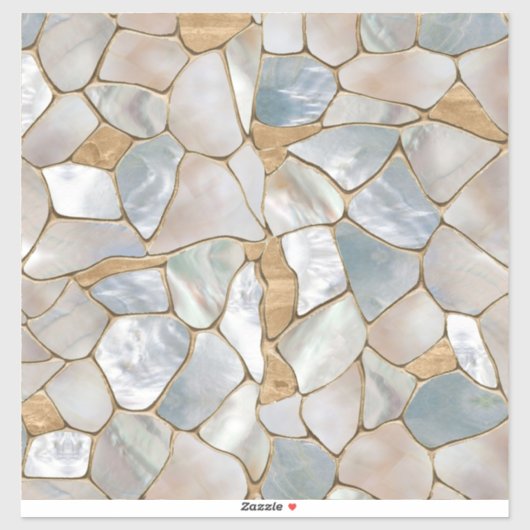 真珠と金ゴールド細胞の抽象芸術の母 シール (シート)