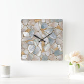 真珠と金ゴールド細胞の抽象芸術の母 スクエア壁時計 (ホーム)