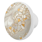 真珠と金ゴールド細胞の抽象芸術の母 セラミックノブ (右)