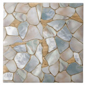 真珠と金ゴールド細胞の抽象芸術の母 タイル (正面)