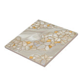 真珠と金ゴールド細胞の抽象芸術の母 タイル (側面)