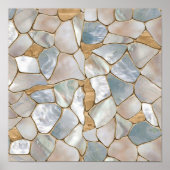 真珠と金ゴールド細胞の抽象芸術の母 ポスター (正面)