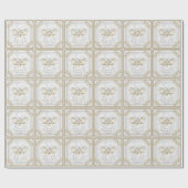 真珠と金ゴールド – 金属性のクリスマスエンジェル・オブ・ジョイ ラッピングペーパー (フラット)