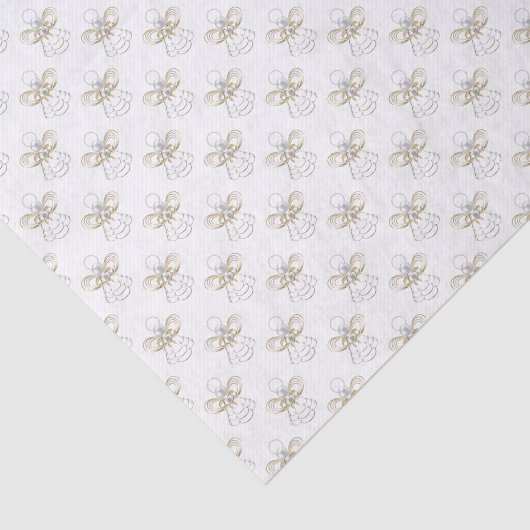 真珠と金ゴールド – 金属性のクリスマスエンジェル・オブ・ジョイ 薄葉紙 (詳細)