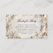 真珠と雪片の赤ちゃんシャワーベビー エンクロージャーカード (正面)