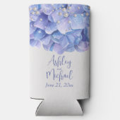 真珠と青あじさい結婚のゲストの贈り物 スリム缶クーラー (裏面)