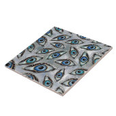 真珠に付いた悪い眼のパターンの地球と結晶 タイル (側面)